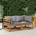 vidaXL Modular-Ecksofas 2 Stk. mit Auflagen Dunkelgrau