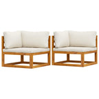 vidaXL Modulare Ecksofas 2 Stk. mit Auflagen Cremeweiß