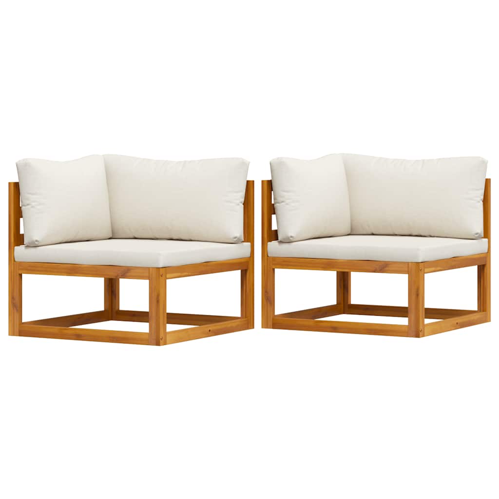 vidaXL Modulare Ecksofas 2 Stk. mit Auflagen Cremeweiß