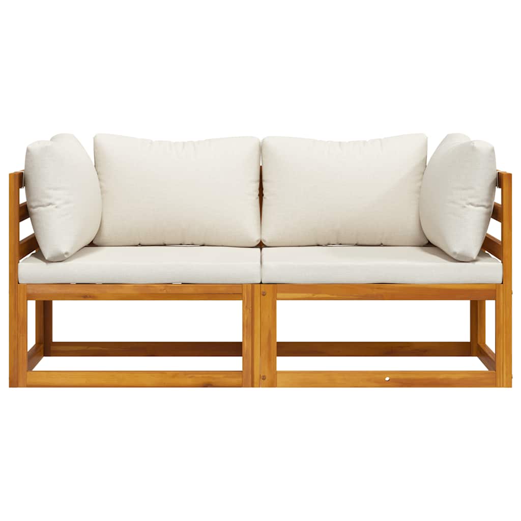 vidaXL Modulare Ecksofas 2 Stk. mit Auflagen Cremeweiß