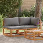 vidaXL 2-tlg. Sofa-Set mit dunkelgrauen Kissen Akazie Massivholz