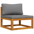 vidaXL 2-tlg. Sofa-Set mit dunkelgrauen Kissen Akazie Massivholz