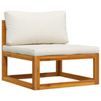 vidaXL 2-tlg. Sofa-Set mit cremeweißen Kissen Akazie Massivholz