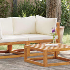 vidaXL Modular-Ecksofa mit Cremeweißen Kissen Akazie Massivholz