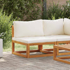 vidaXL Modular-Mittelsofa mit Cremeweißen Kissen Akazie Massivholz