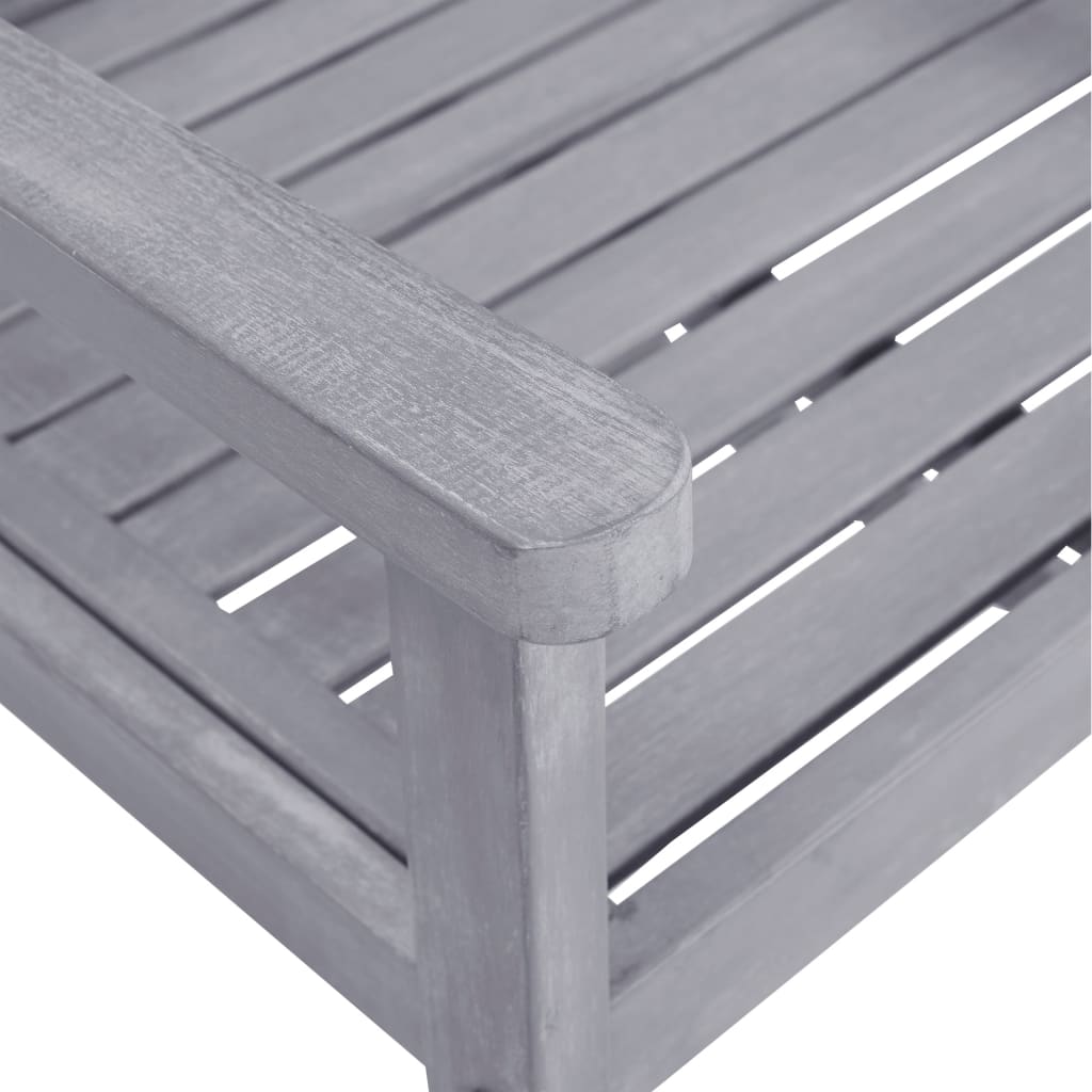 vidaXL Gartenstühle 4 Stk. Massivholz Akazie Grau