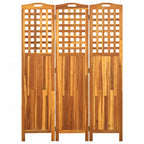 vidaXL 3-teiliger Raumteiler 121x2x170 cm Akazie Massivholz