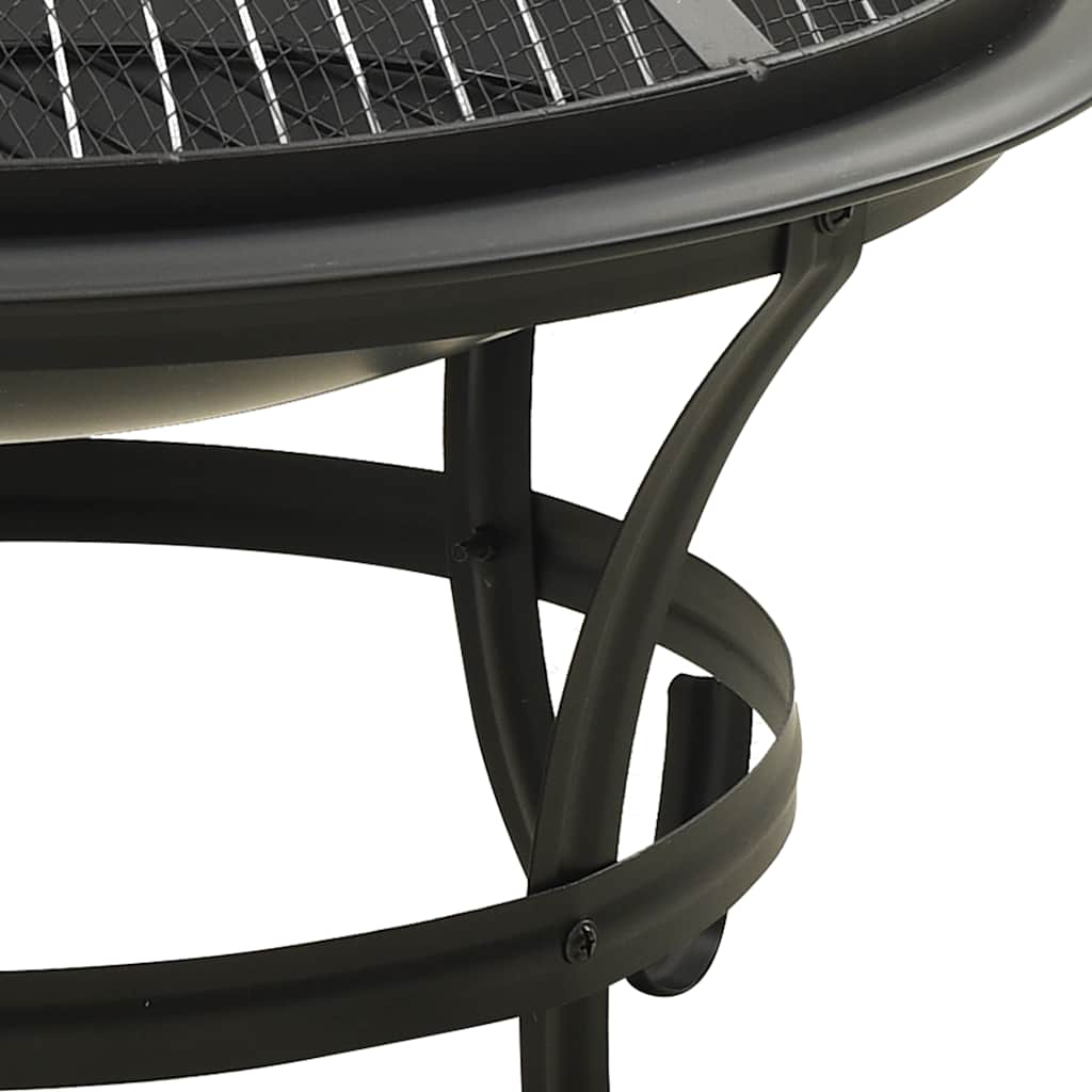 vidaXL 2-in-1 Feuerschale und Grill mit Schürhaken 56x56x49 cm Stahl