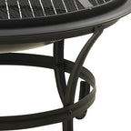vidaXL 2-in-1 Feuerschale und Grill mit Schürhaken 56x56x49 cm Stahl