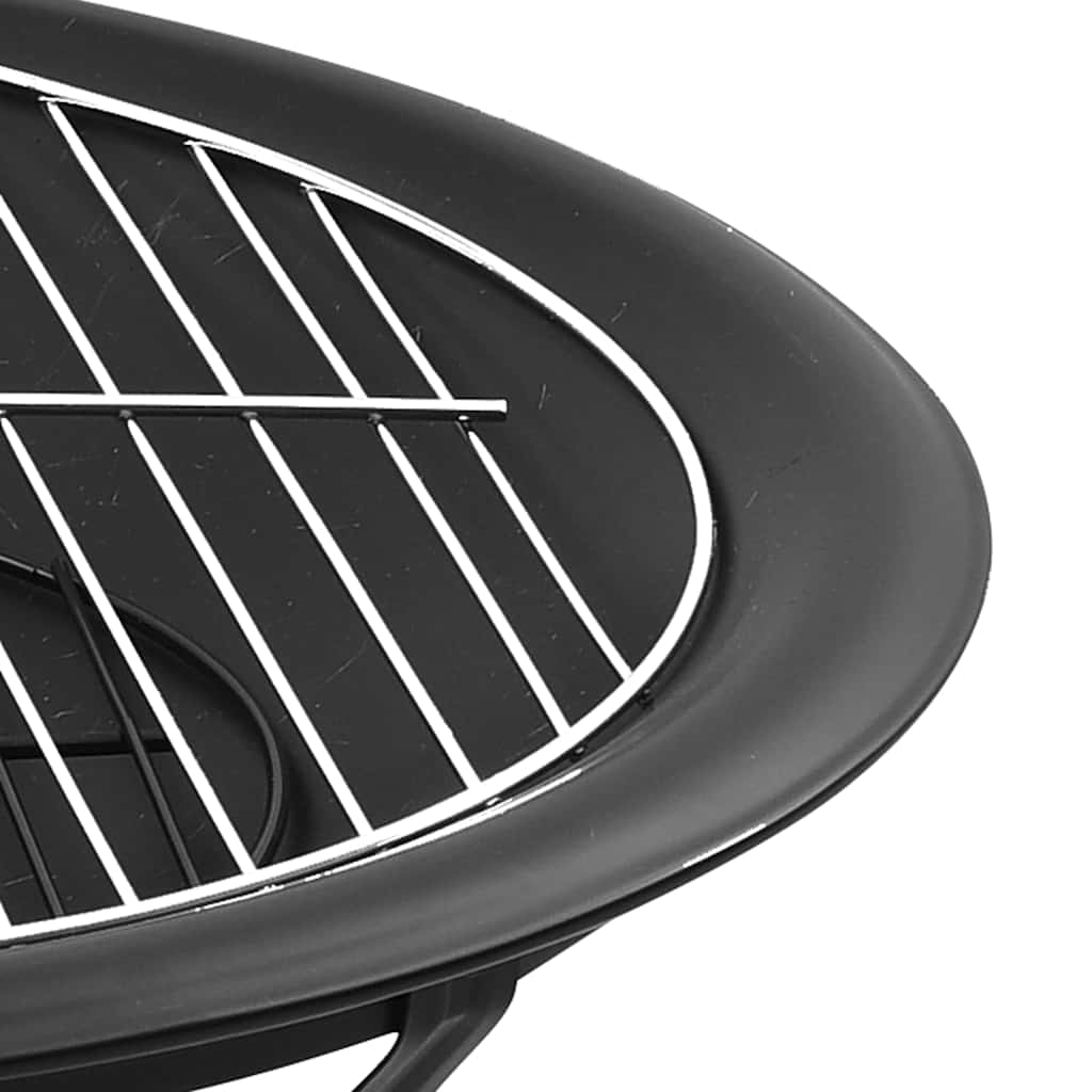 vidaXL 2-in-1 Feuerschale und Grill mit Schürhaken 56x56x49 cm Stahl