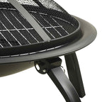 vidaXL 2-in-1 Feuerstelle und Grill mit Schürhaken 56x56x49 cm Stahl