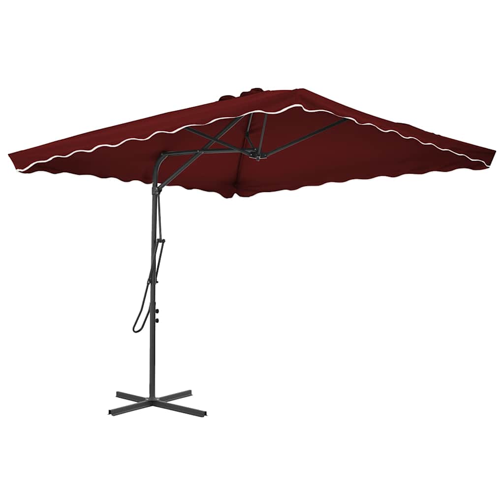 vidaXL Sonnenschirm mit Stahl-Mast 250x250x230 cm Bordeauxrot