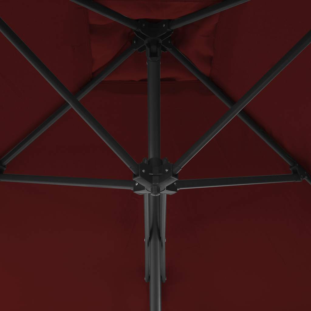 vidaXL Sonnenschirm mit Stahl-Mast 250x250x230 cm Bordeauxrot