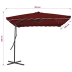 vidaXL Sonnenschirm mit Stahl-Mast 250x250x230 cm Bordeauxrot