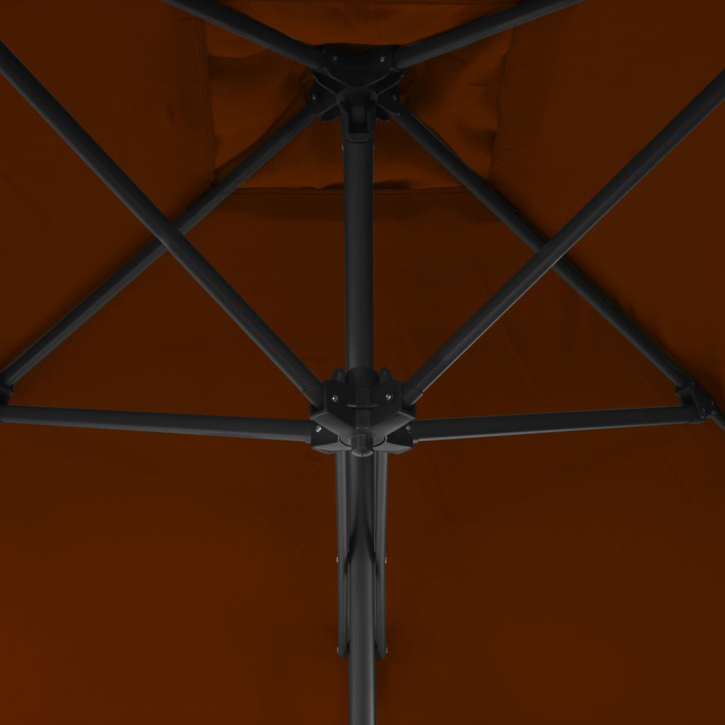 vidaXL Sonnenschirm mit Stahl-Mast 250x250x230 cm Terrakotta