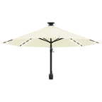 vidaXL Sonnenschirm zur Wandmontage mit LEDs 300 cm Sandweiß