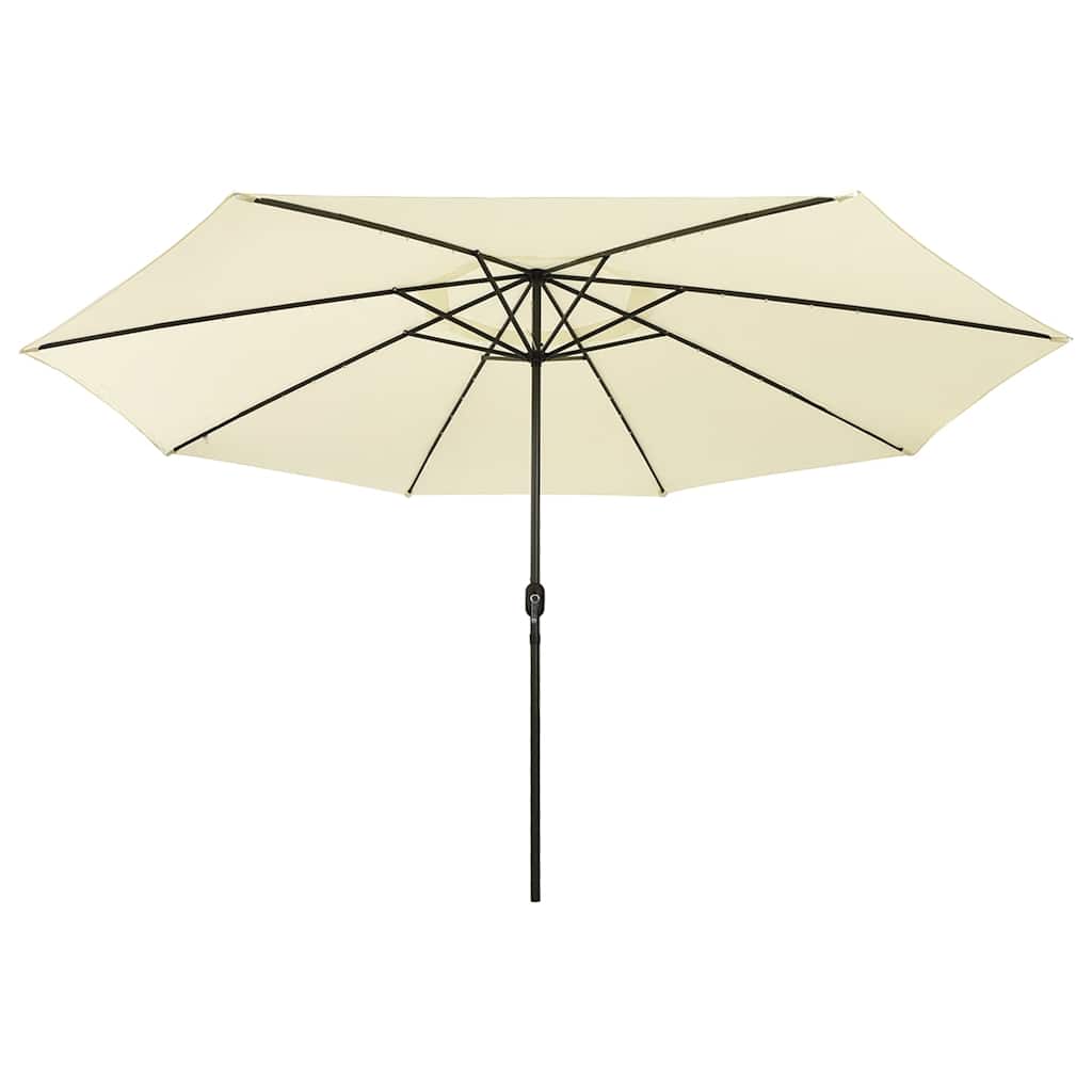 vidaXL Sonnenschirm mit LED-Beleuchtung 400 cm Sandweiß