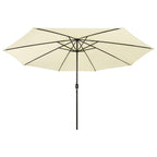 vidaXL Sonnenschirm mit LED-Beleuchtung 400 cm Sandweiß