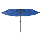 vidaXL Sonnenschirm mit LED-Beleuchtung 400 cm Azurblau