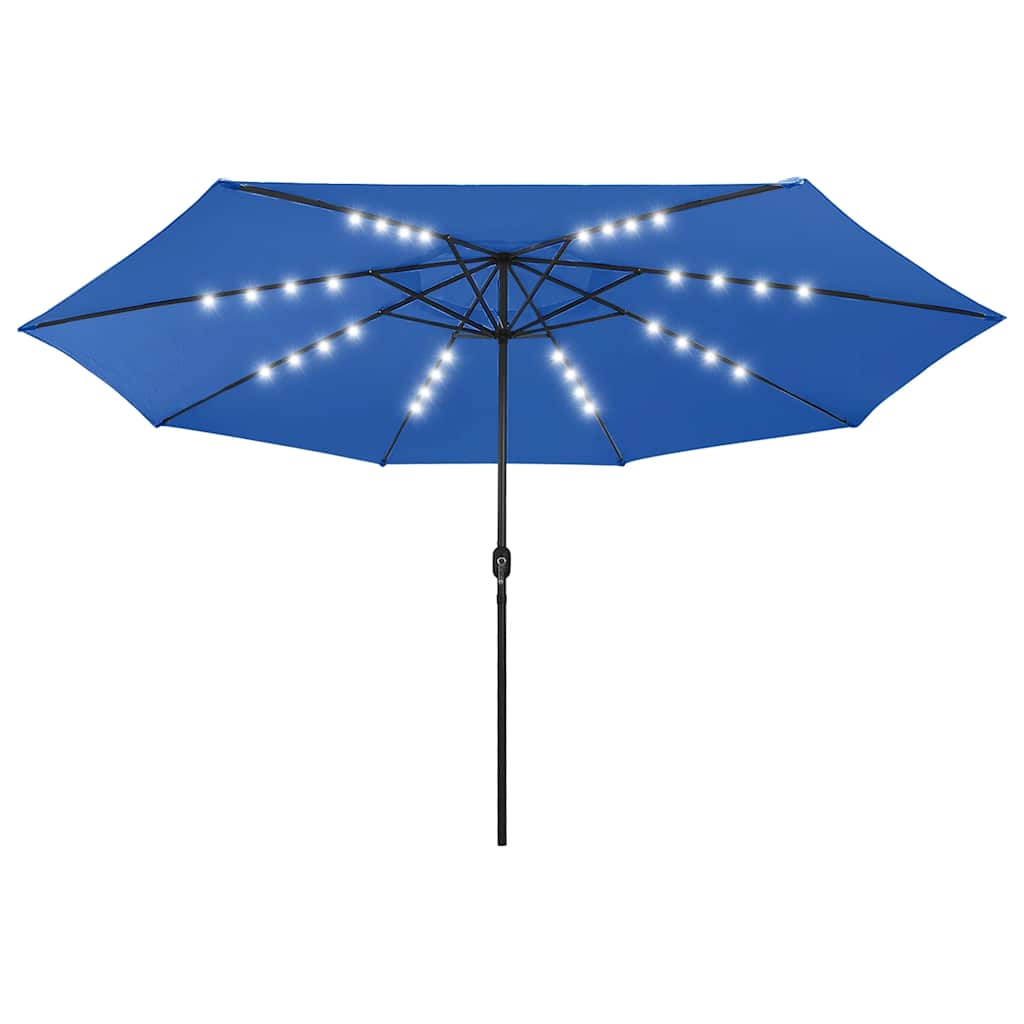 vidaXL Sonnenschirm mit LED-Beleuchtung 400 cm Azurblau