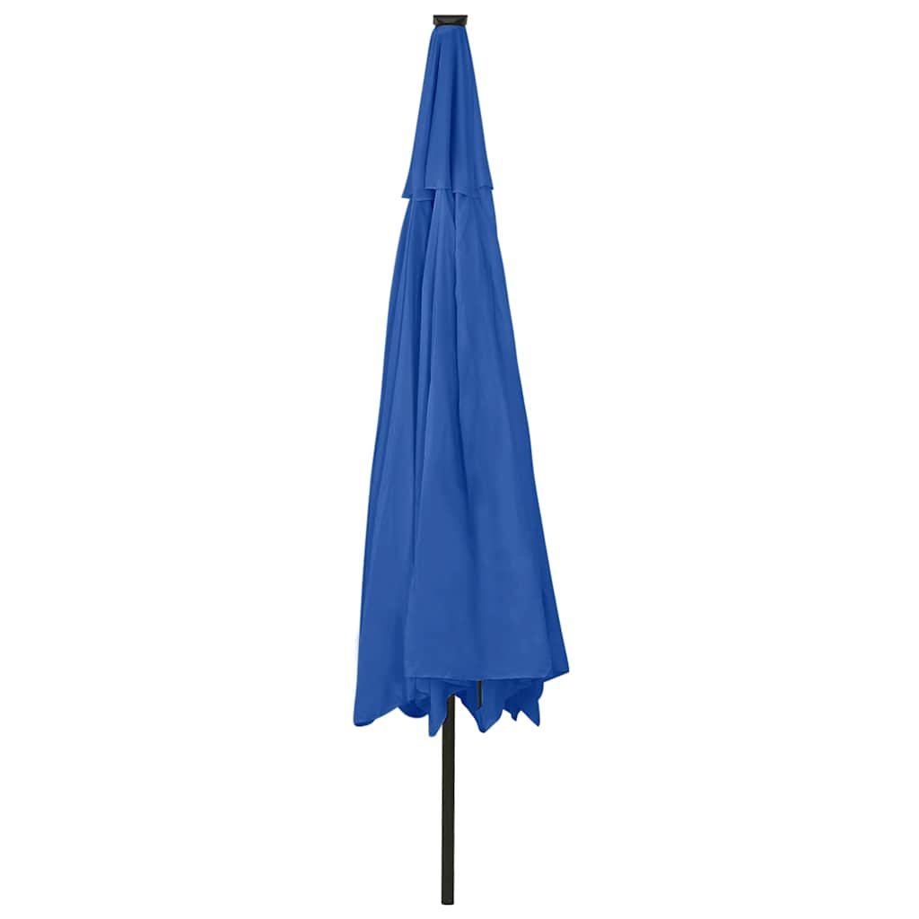 vidaXL Sonnenschirm mit LED-Beleuchtung 400 cm Azurblau