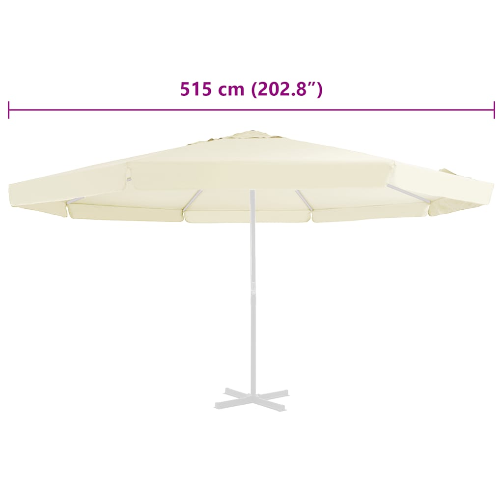 vidaXL Ersatzbezug für Sonnenschirm Sandfarben 515 cm