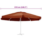 vidaXL Ersatzbezug für Sonnenschirm Terracotta-Rot 610 cm