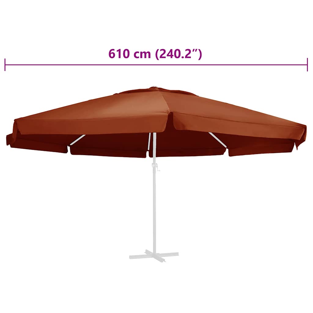 vidaXL Ersatzbezug für Sonnenschirm Terracotta-Rot 610 cm