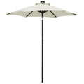 vidaXL Sonnenschirm mit LED-Beleuchtung Sandweiß 200x211 cm Alu