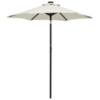 vidaXL Sonnenschirm mit LED-Beleuchtung Sandweiß 200x211 cm Alu