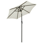 vidaXL Sonnenschirm mit LED-Beleuchtung Sandweiß 200x211 cm Alu