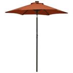 vidaXL Sonnenschirm mit LED-Beleuchtung Terrakotta 200x211 cm Alu