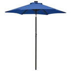 vidaXL Sonnenschirm mit LED-Beleuchtung Azurblau 200x211 cm Alu