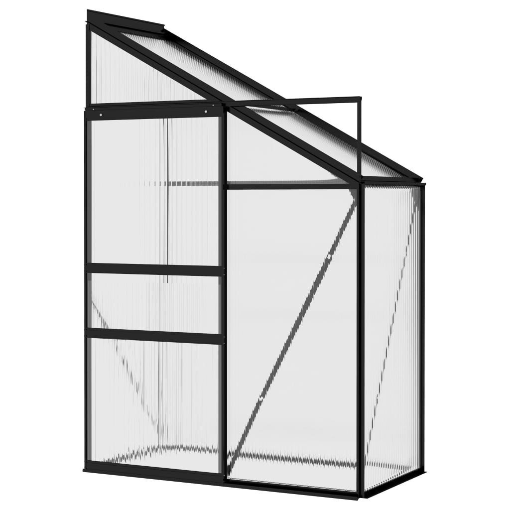 vidaXL Gewächshaus Anthrazit Aluminium 1,38 m³