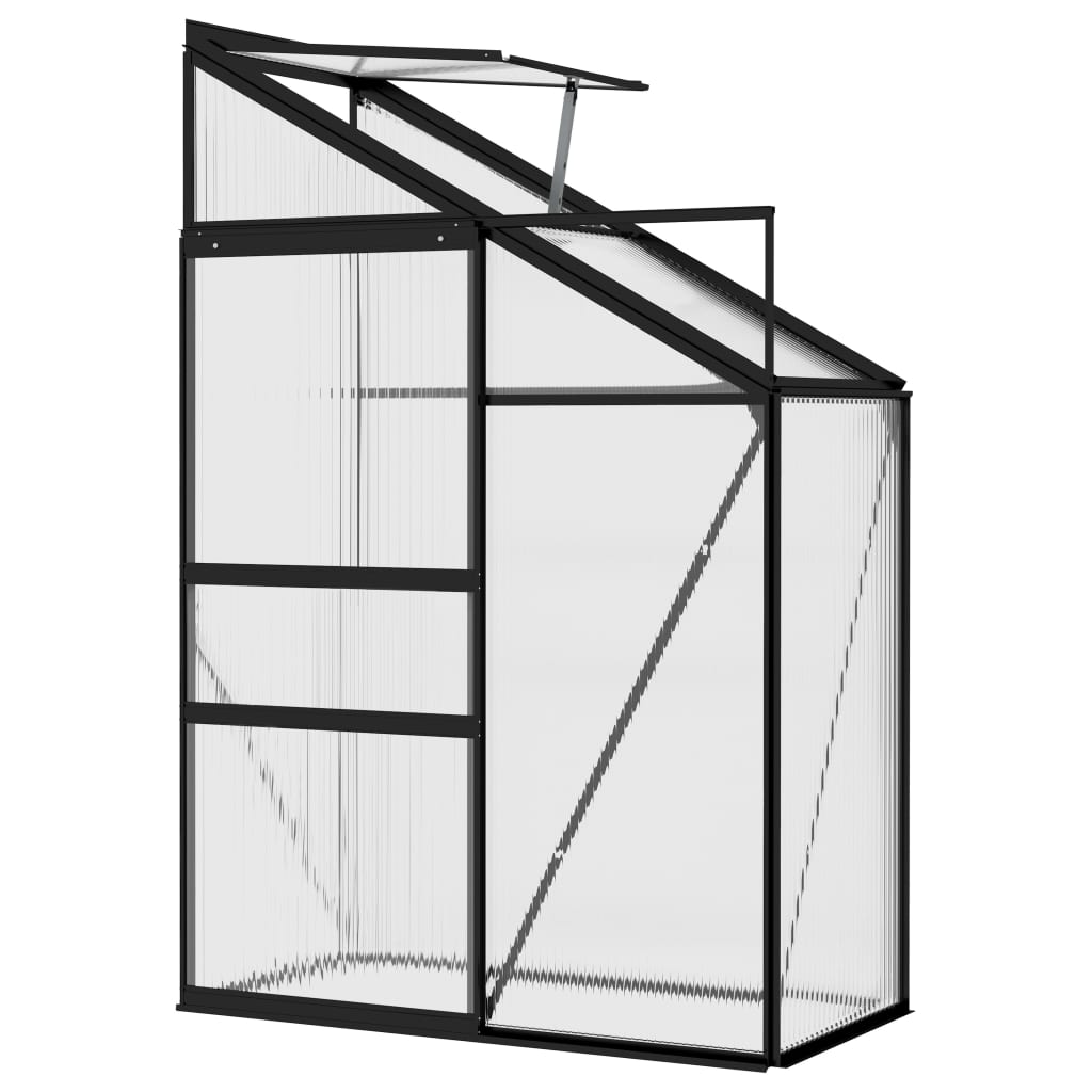vidaXL Gewächshaus Anthrazit Aluminium 1,38 m³