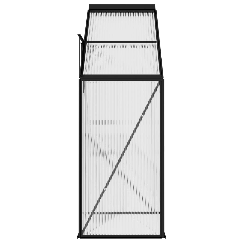 vidaXL Gewächshaus Anthrazit Aluminium 1,38 m³