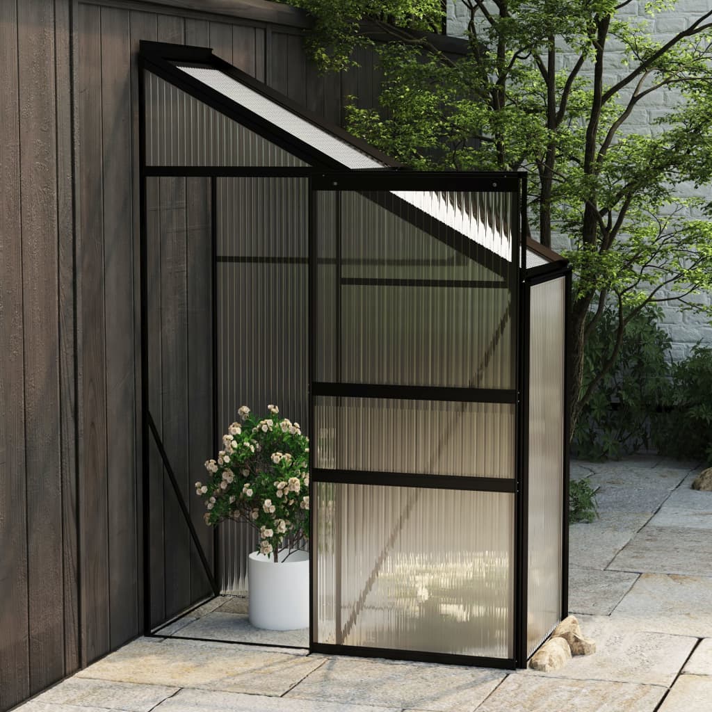 vidaXL Gewächshaus Anthrazit Aluminium 1,38 m³