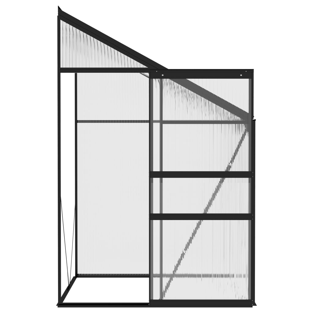 vidaXL Gewächshaus Anthrazit Aluminium 2,59 m³