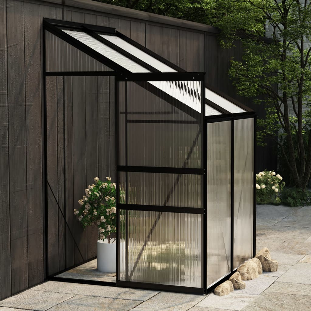 vidaXL Gewächshaus Anthrazit Aluminium 2,59 m³