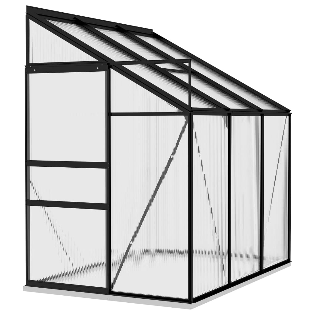 vidaXL Anlehngewächshaus Anthrazit Aluminium 3,97 m³