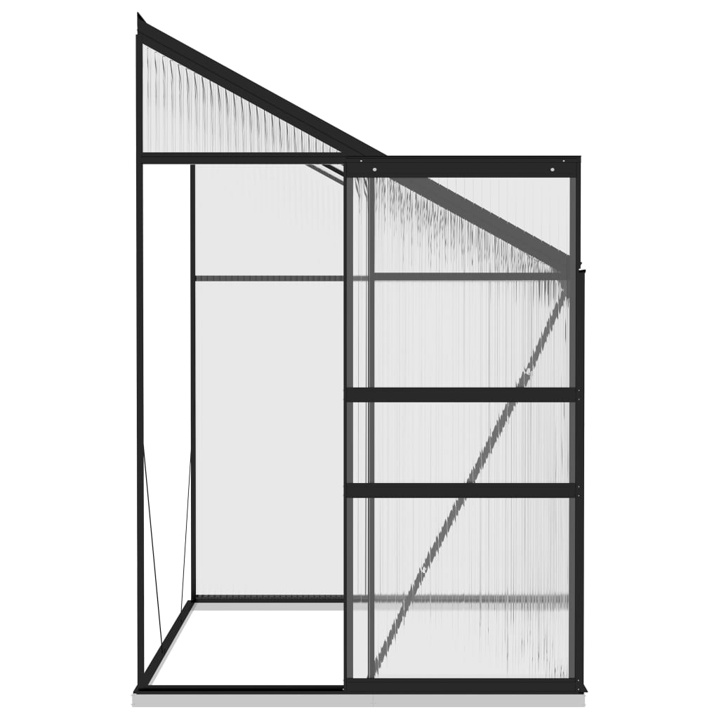 vidaXL Anlehngewächshaus Anthrazit Aluminium 3,97 m³