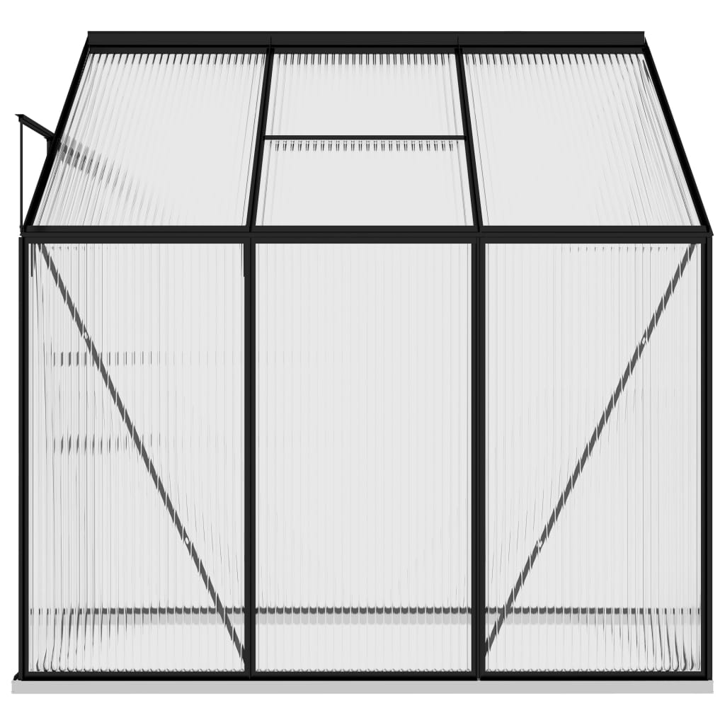 vidaXL Anlehngewächshaus Anthrazit Aluminium 3,97 m³