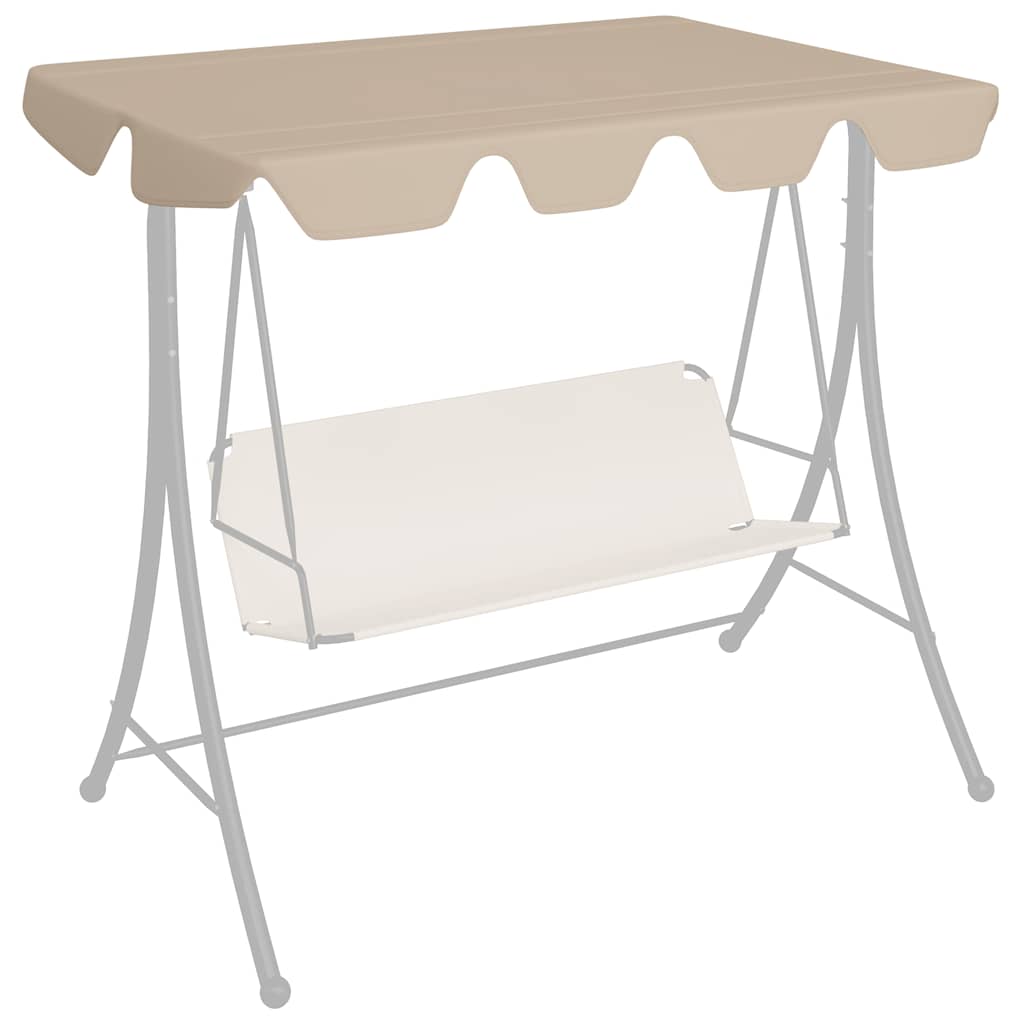 vidaXL Ersatzdach für Hollywoodschaukel Beige 188/168x145/110 cm