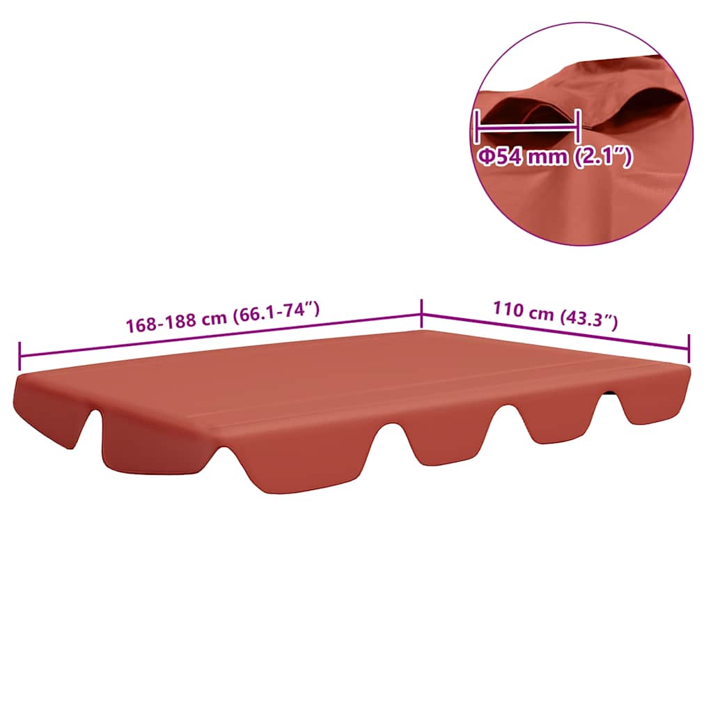 vidaXL Ersatzdach für Hollywoodschaukel Terracotta 188/168x145/110 cm