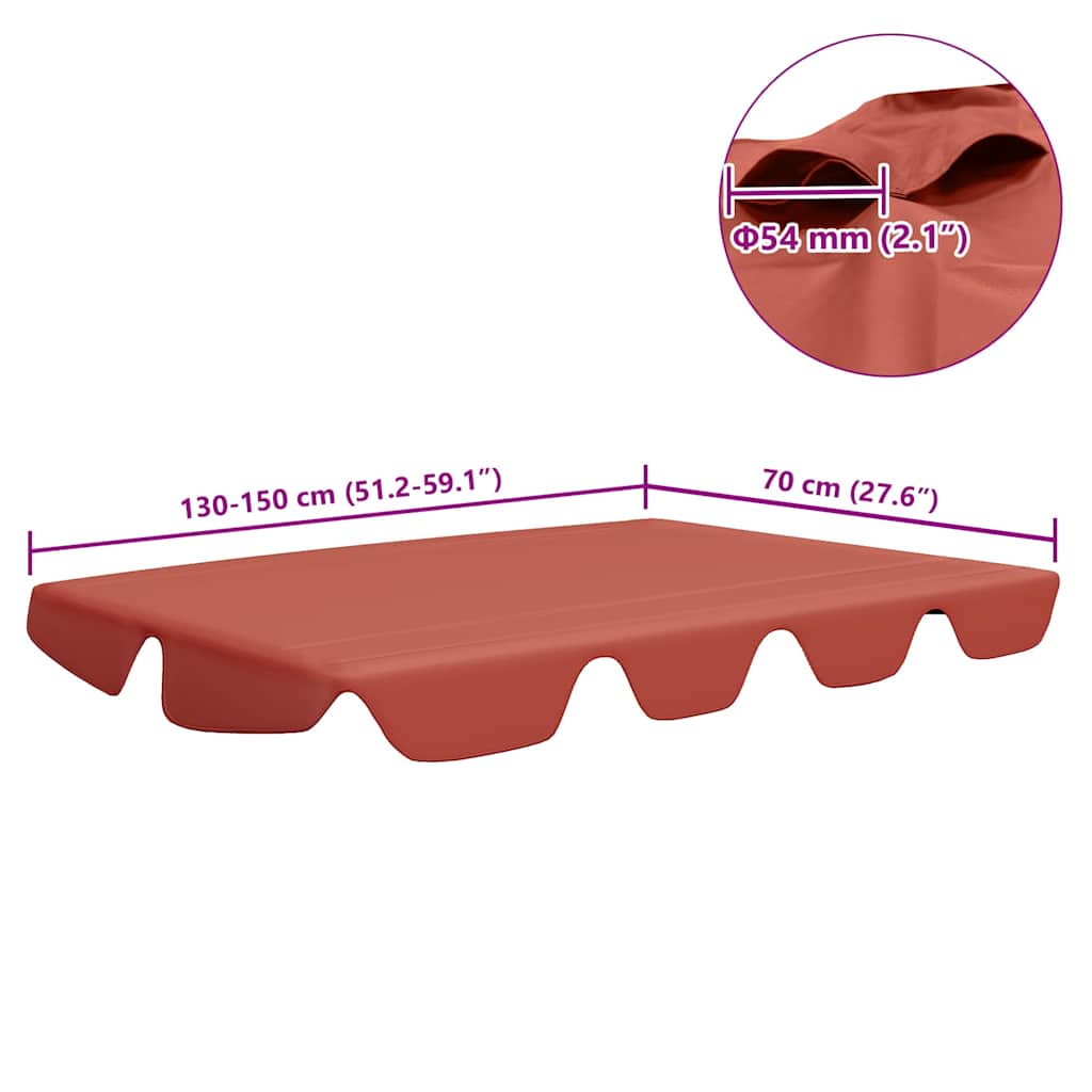 vidaXL Ersatzdach für Hollywoodschaukel Terracotta 150/130x105/70 cm