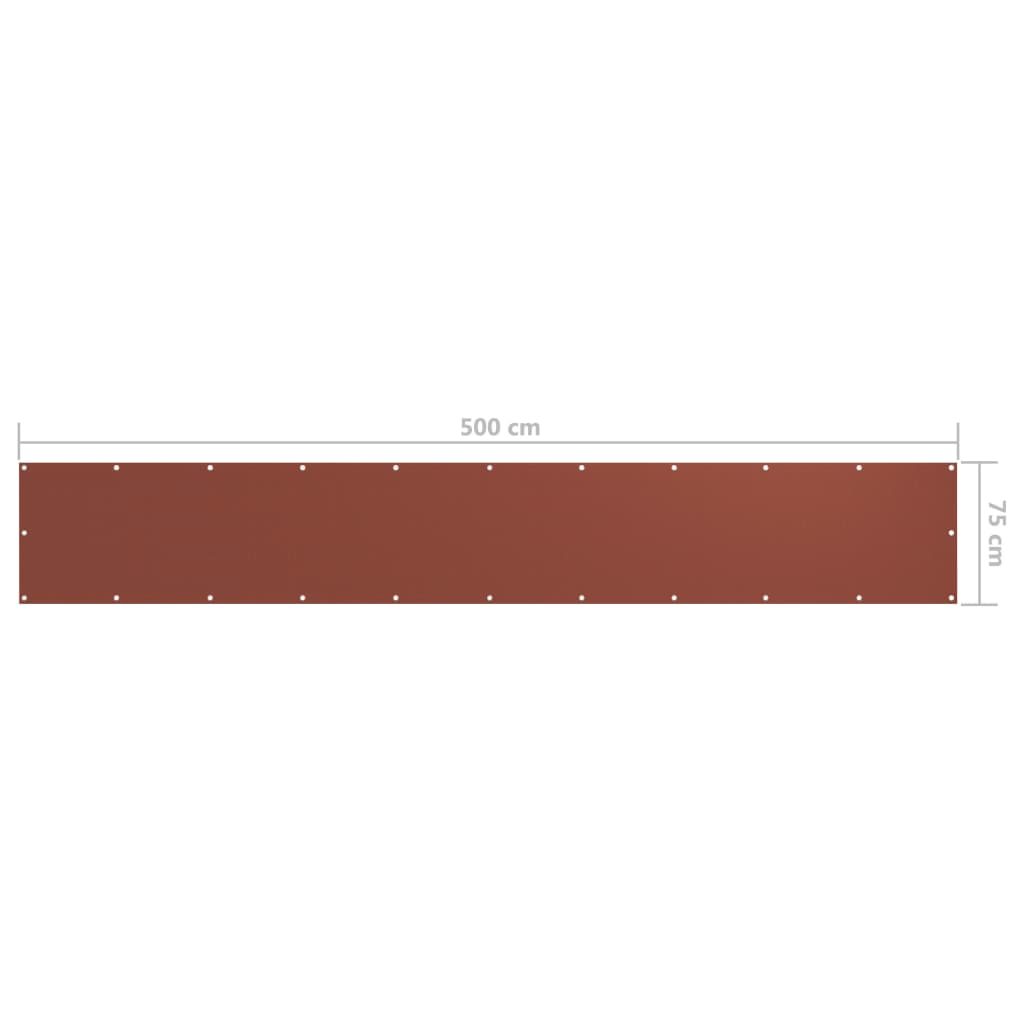 vidaXL Balkon-Sichtschutz Terracotta-Rot 75x500 cm Oxford-Gewebe