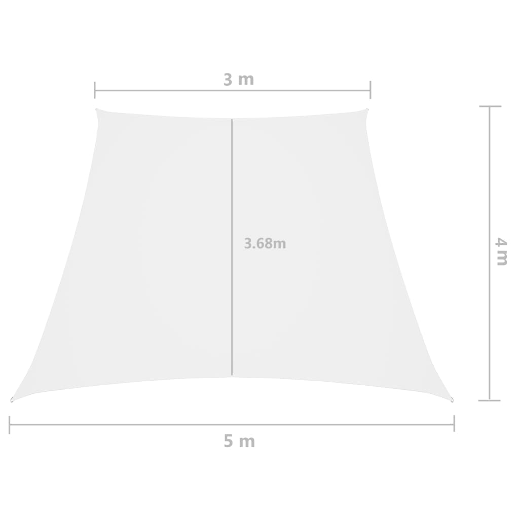 vidaXL Sonnensegel Oxford-Gewebe Trapezförmig 3/5x4 m Weiß