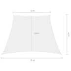 vidaXL Sonnensegel Oxford-Gewebe Trapezförmig 3/5x4 m Weiß