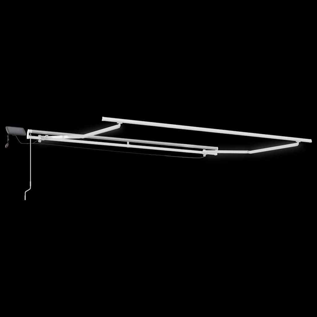 vidaXL Markisenrahmen mit LED-Lichtleisten Weiß 300 x 250 cm Aluminium