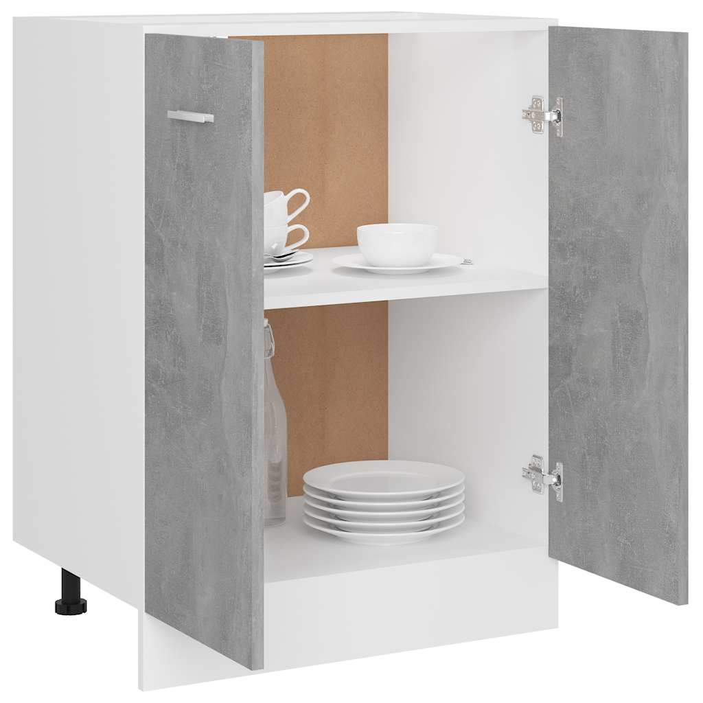 vidaXL Unterschrank Lyon Betongrau 60x46x81,5 cm Holzwerkstoff